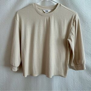 Athleta Girl Changemaker Ribbed Cream Sweatshirt Size: M 8-10